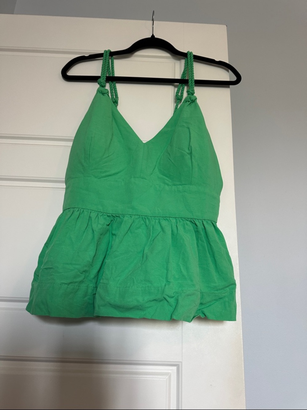 Lilly Pulitzer Bright Green V-Neck Peplum tank